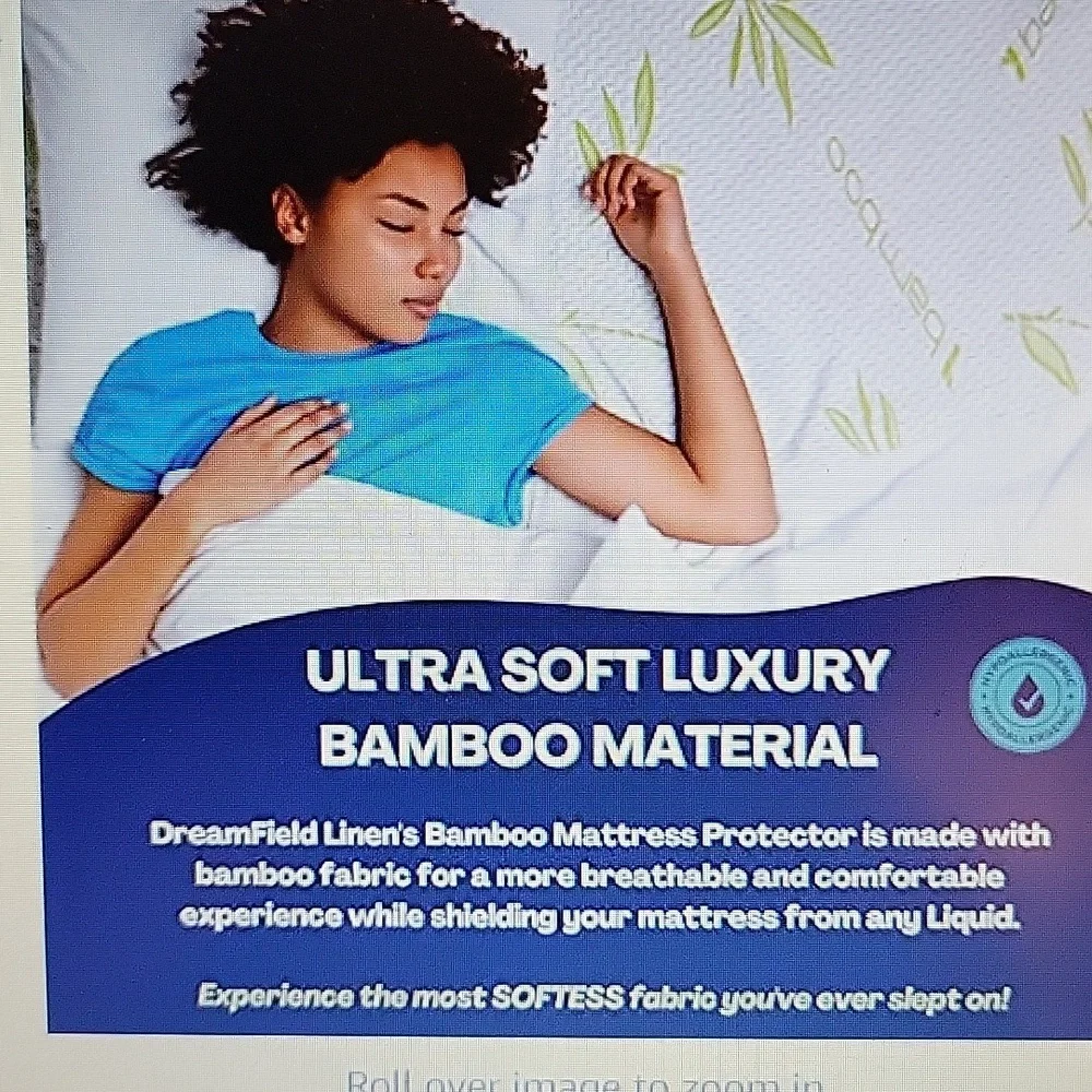 DREAMFIELD LINEN Full Bamboo Waterproof Mattress Encasement Deep Pocket …New